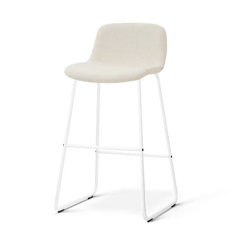 Nino-Mats barkruk cottonbeige - wit onderstel - 75 cm