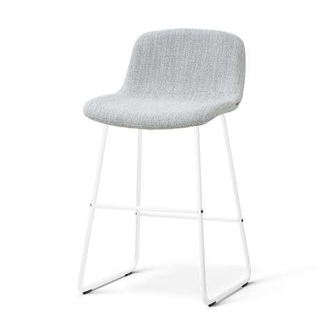 Nino-Mats barkruk grijs melange - wit onderstel - 65 cm