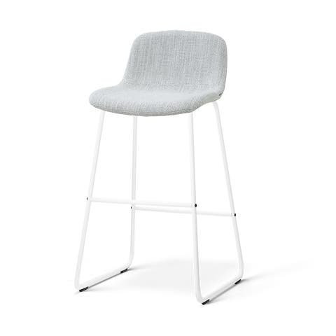 Nino-Mats barkruk grijs melange - wit onderstel - 75 cm