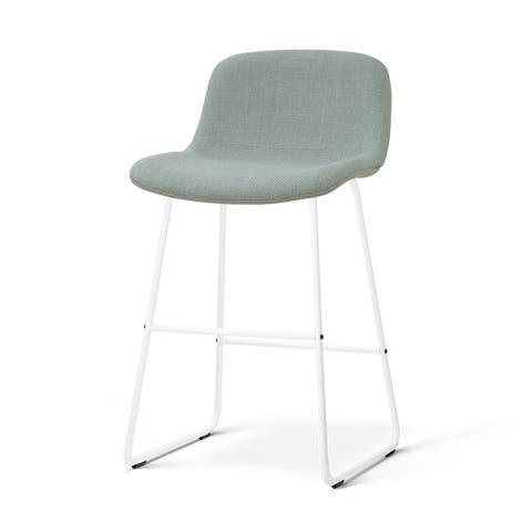 Nino-Mats barkruk saliegroen - wit onderstel - 65 cm