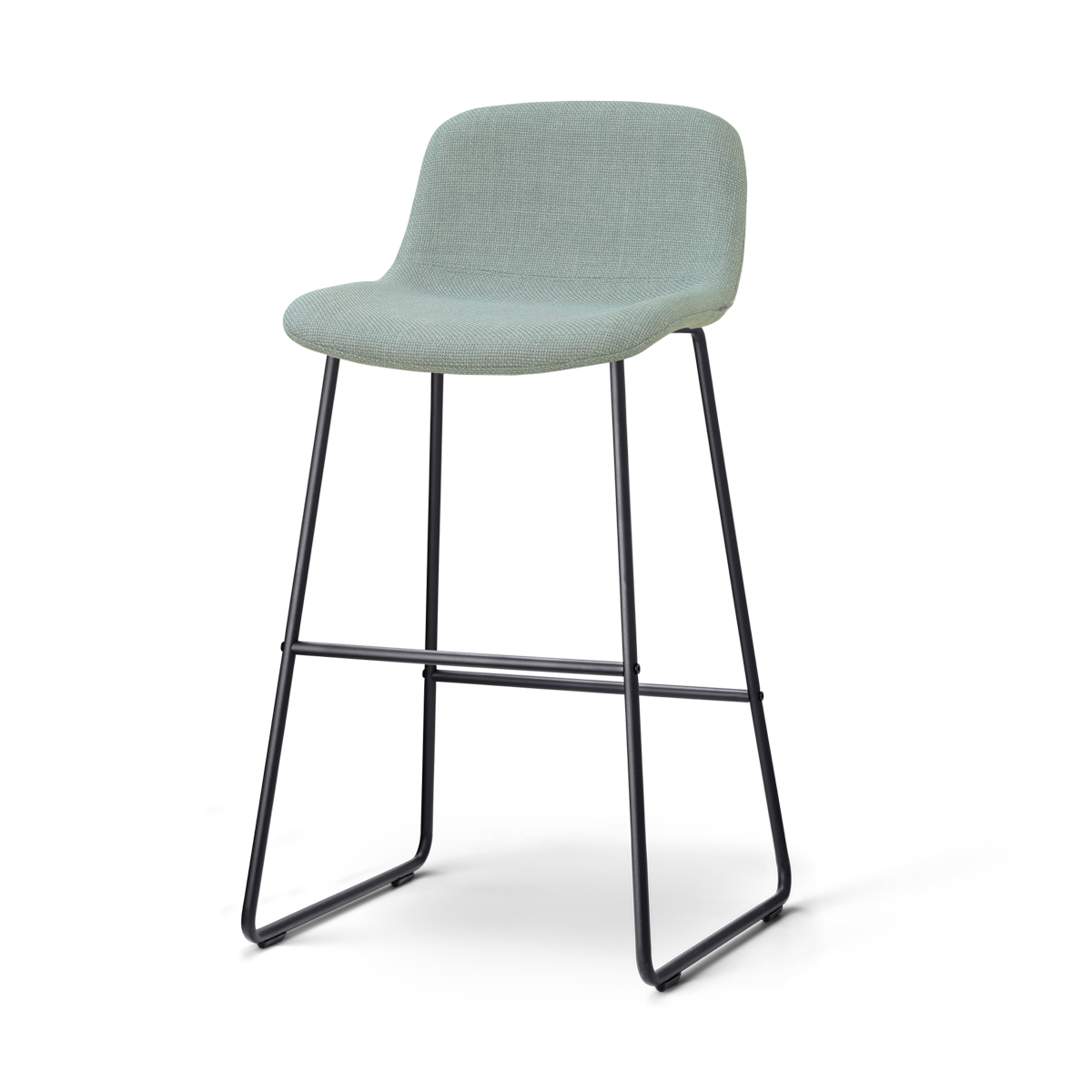 Nino-Mats barkruk saliegroen - zwart onderstel - 75 cm