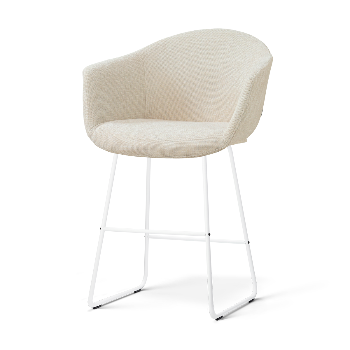 Nino-Otis barkruk cottonbeige - wit onderstel - 65 cm