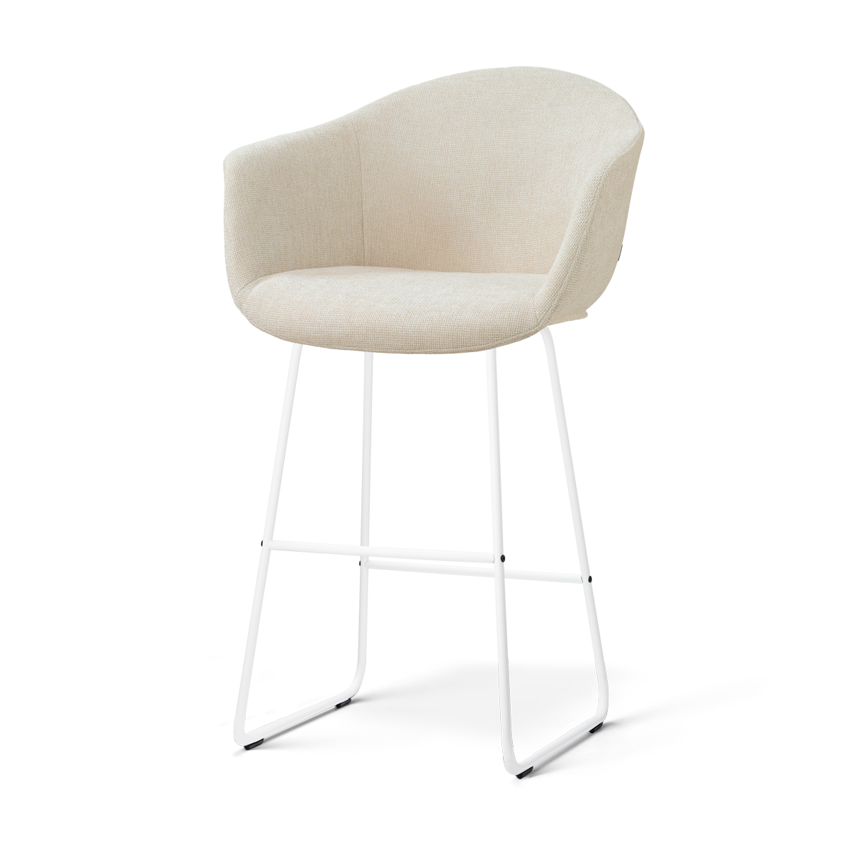 Nino-Otis barkruk cottonbeige - wit onderstel - 75 cm