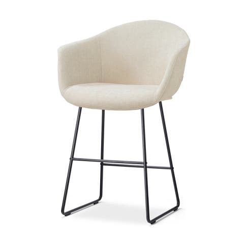 Nino-Otis barkruk cottonbeige - zwart onderstel - 65 cm