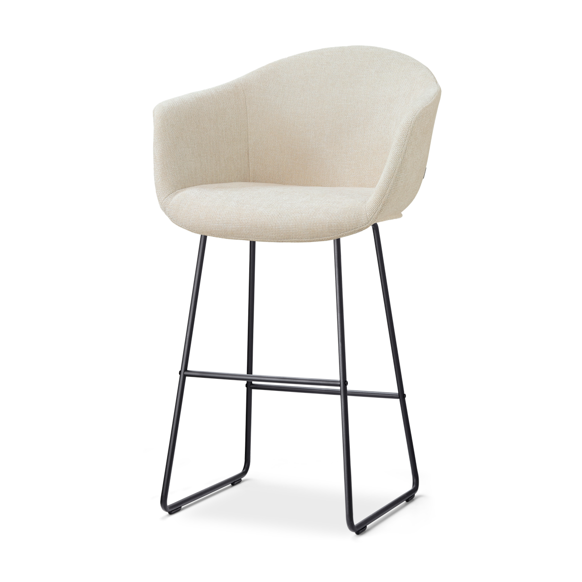 Nino-Otis barkruk cottonbeige - zwart onderstel - 75 cm