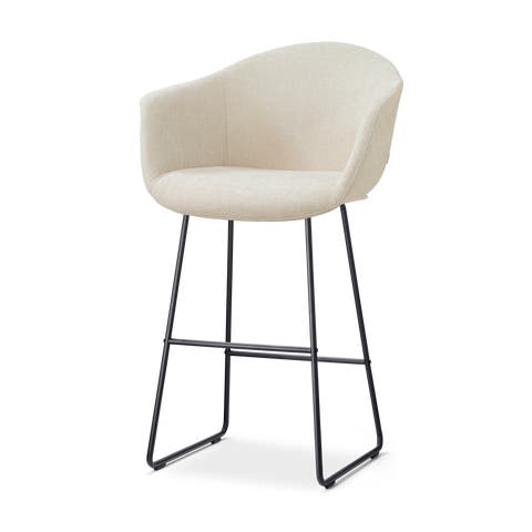 Nino-Otis barkruk cottonbeige - zwart onderstel - 75 cm