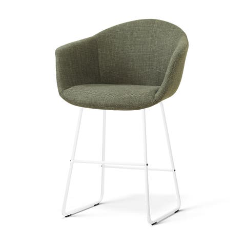 Nino-Otis barkruk forestgroen - wit onderstel - 65 cm