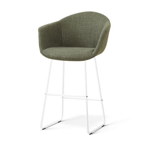 Nino-Otis barkruk forestgroen - wit onderstel - 75 cm