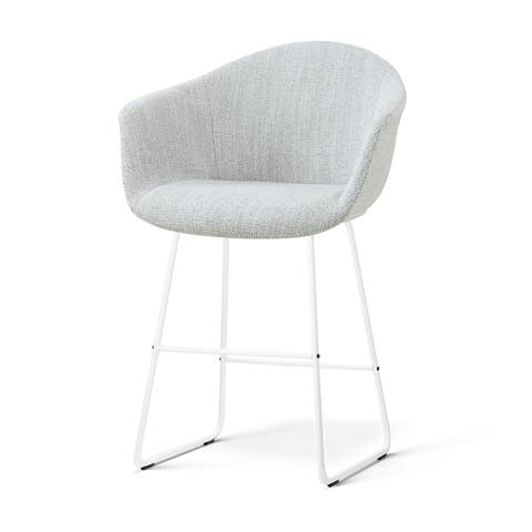 Nino-Otis barkruk grijs melange - wit onderstel - 65 cm