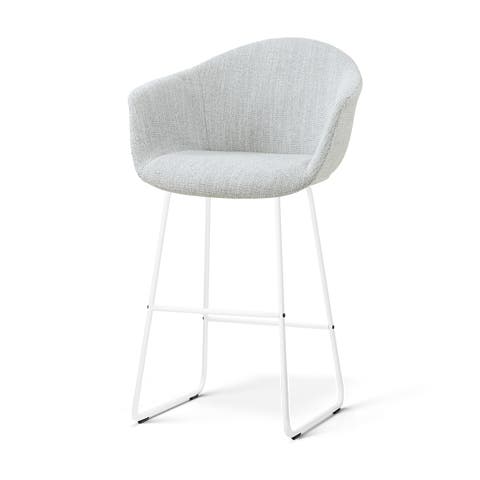 Nino-Otis barkruk grijs melange - wit onderstel - 75 cm