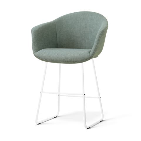 Nino-Otis barkruk saliegroen - wit onderstel - 65 cm