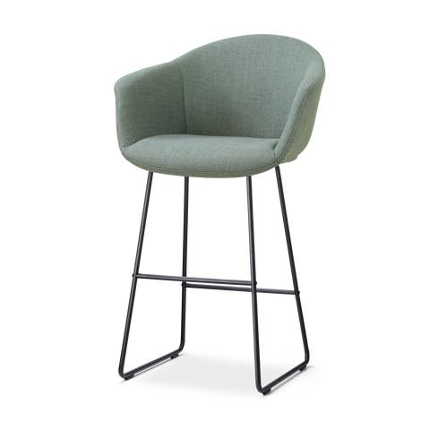 Nino-Otis barkruk saliegroen - zwart onderstel - 75 cm