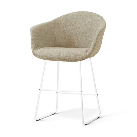 Nino-Otis barkruk taupe melange - wit onderstel - 65 cm