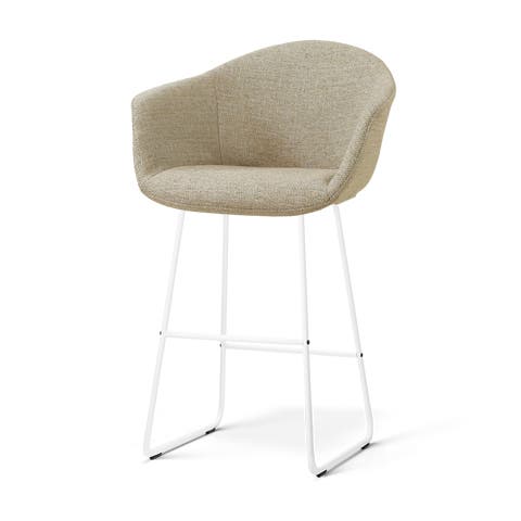 Nino-Otis barkruk taupe melange - wit onderstel - 75 cm