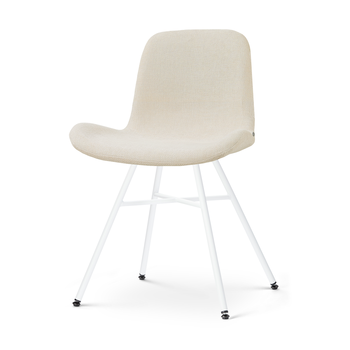 Noa-Fé eetkamerstoel cottonbeige - wit onderstel