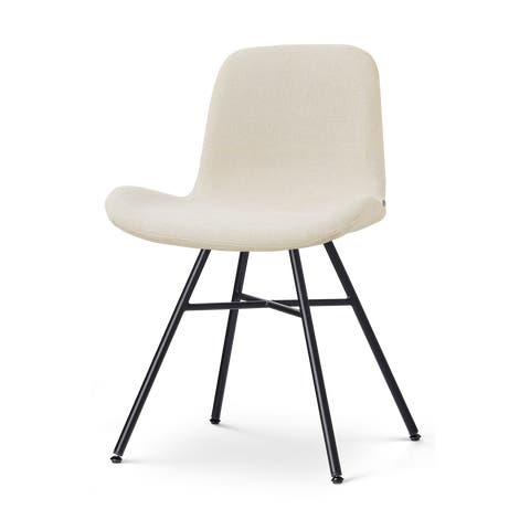 Noa-Fé eetkamerstoel cottonbeige - zwart onderstel