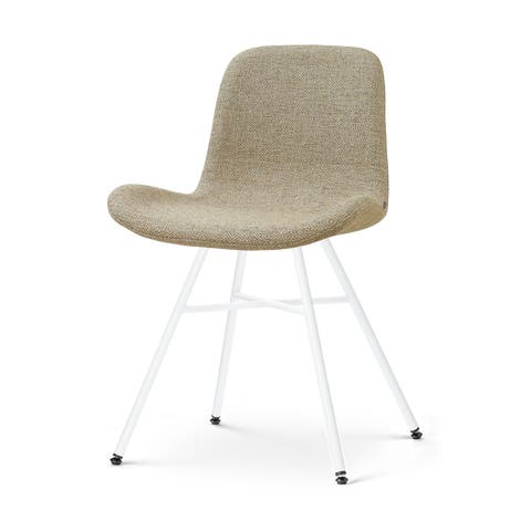 Noa-Fé eetkamerstoel taupe melange - wit onderstel