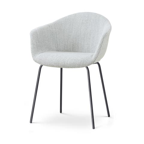 Nora-Otis eetkamerstoel grijs melange - zwart onderstel