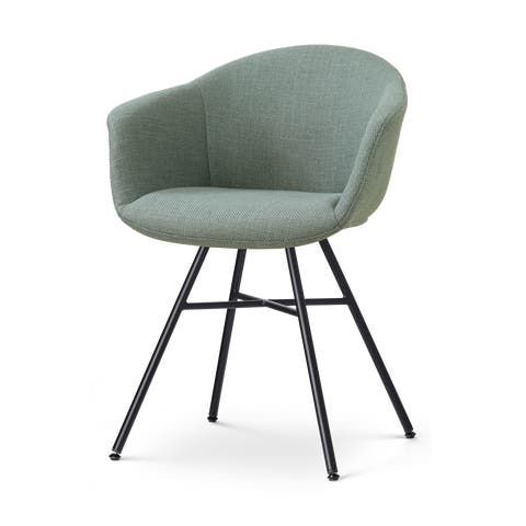Noa-Otis eetkamerstoel saliegroen - zwart onderstel