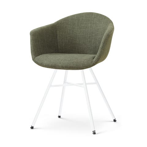 Noa-Otis eetkamerstoel forestgroen - wit onderstel