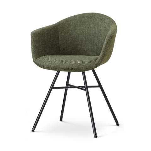Noa-Otis eetkamerstoel forestgroen - zwart onderstel
