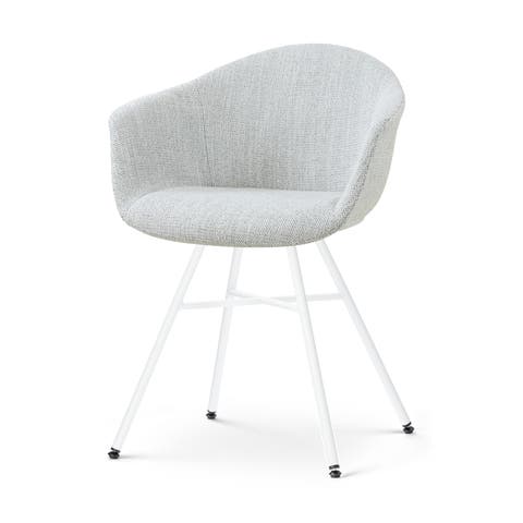 Noa-Otis eetkamerstoel grijs melange - wit onderstel