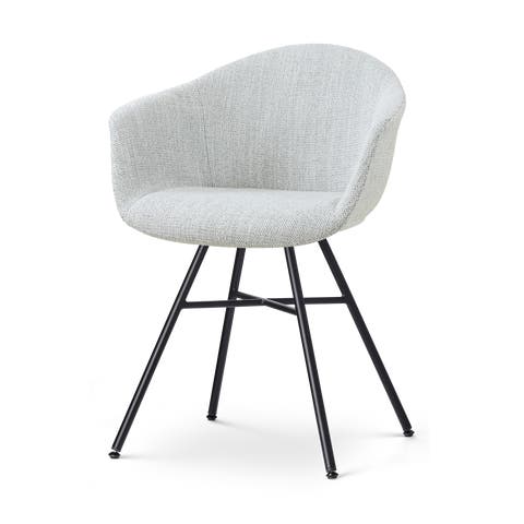 Noa-Otis eetkamerstoel grijs melange - zwart onderstel