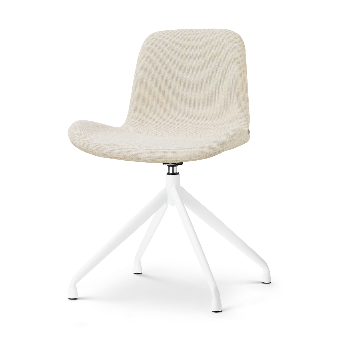 Nola-Fé draaibare eetkamerstoel cottonbeige - wit onderstel
