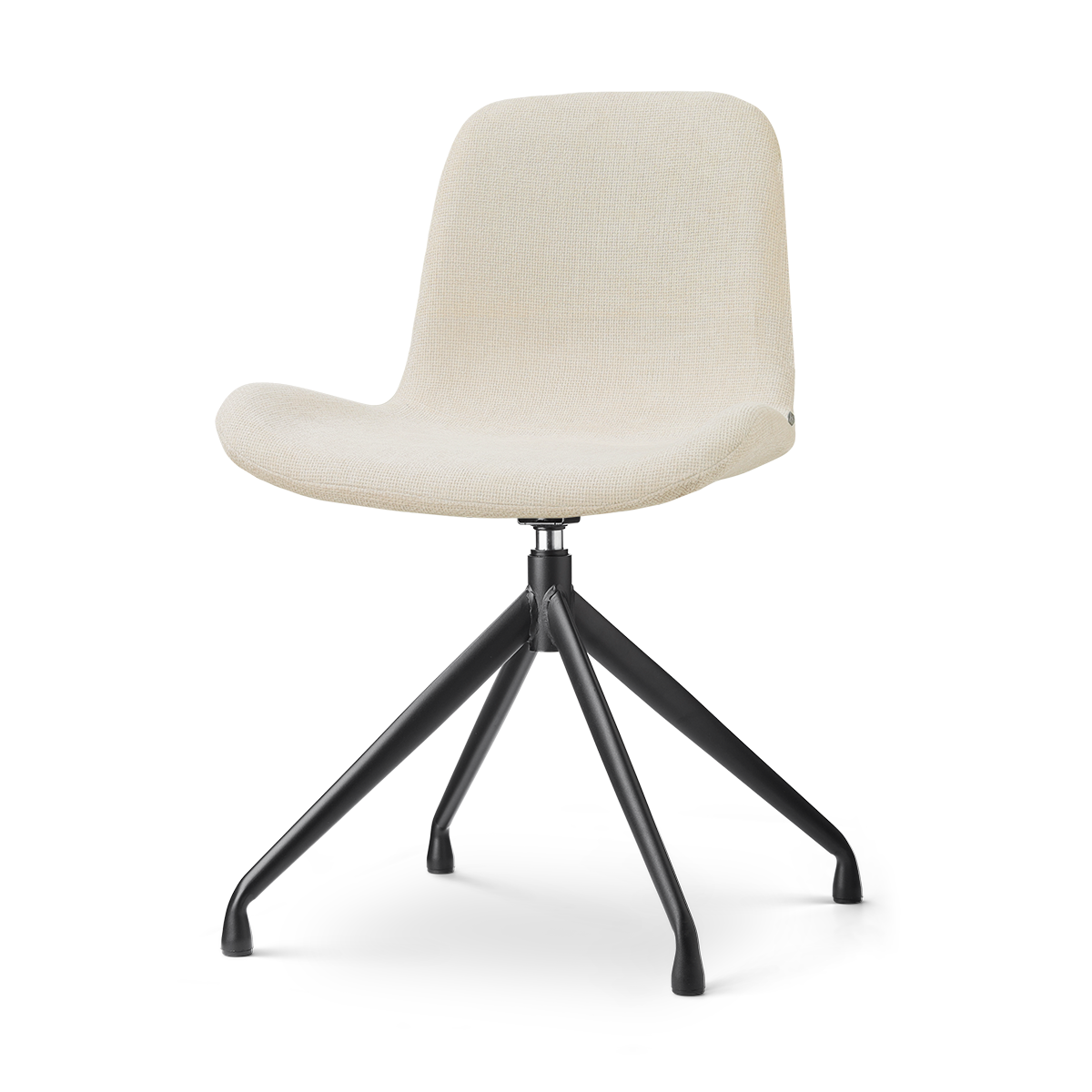 Nola-Fé draaibare eetkamerstoel cottonbeige - zwart onderstel