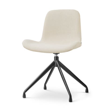 Nola-Fé draaibare eetkamerstoel cottonbeige - zwart onderstel