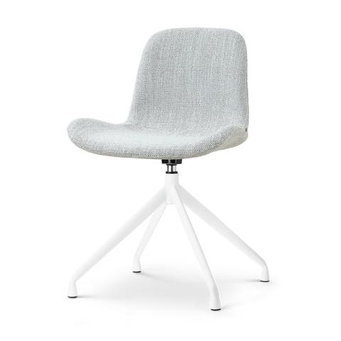 Nola-Fé draaibare eetkamerstoel grijs melange - wit onderstel