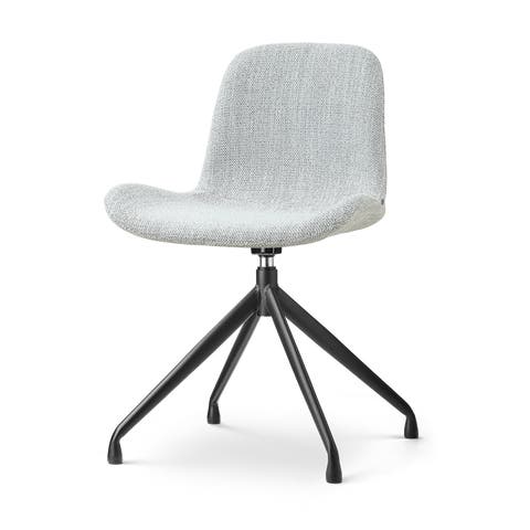 Nola-Fé draaibare eetkamerstoel grijs melange - zwart onderstel