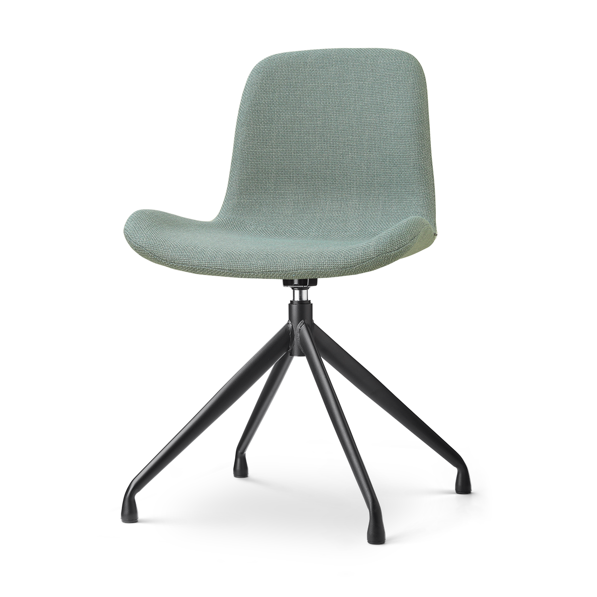 Nola-Fé draaibare eetkamerstoel saliegroen - zwart onderstel