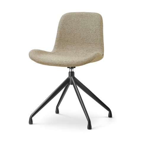 Nola-Fé draaibare eetkamerstoel taupe melange - zwart onderstel