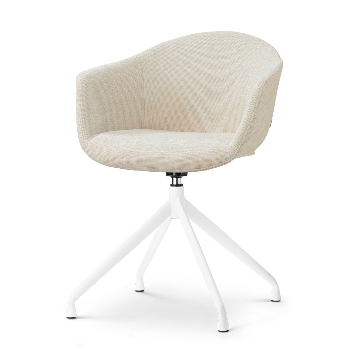Nola-Otis draaibare eetkamerstoel cottonbeige - wit onderstel