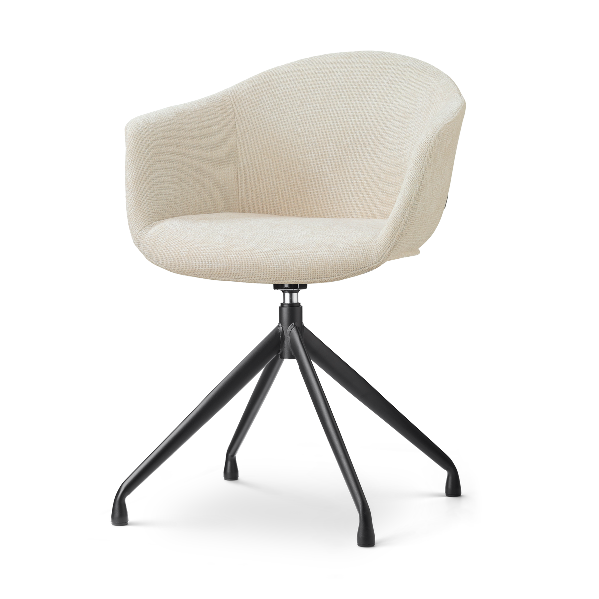 Nola-Otis draaibare eetkamerstoel cottonbeige - zwart onderstel