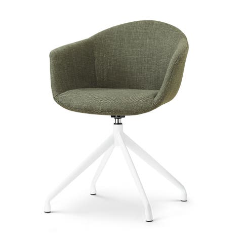 Nola-Otis draaibare eetkamerstoel forestgroen - wit onderstel