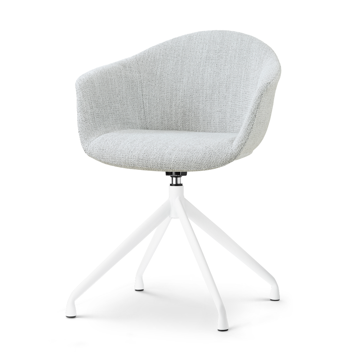 Nolon Nola-Otis draaibare eetkamerstoel grijs melange - wit onderstel