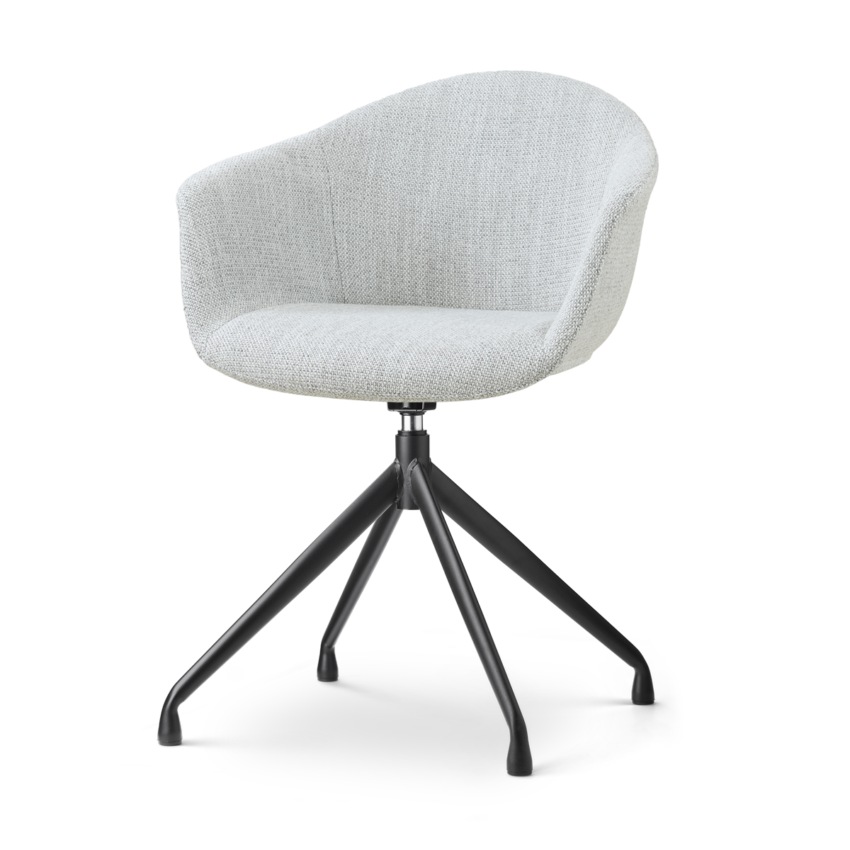 Nolon Nola-Otis draaibare eetkamerstoel grijs melange - zwart onderstel