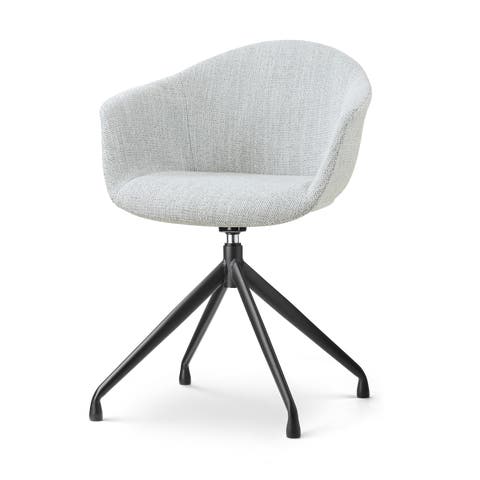 Nola-Otis draaibare eetkamerstoel grijs melange - zwart onderstel