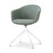 Nola-Otis draaibare eetkamerstoel saliegroen - wit onderstel
