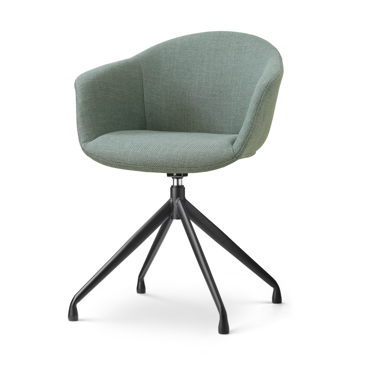 Nolon Nola-Otis draaibare eetkamerstoel saliegroen - zwart onderstel