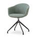Nola-Otis draaibare eetkamerstoel saliegroen - zwart onderstel