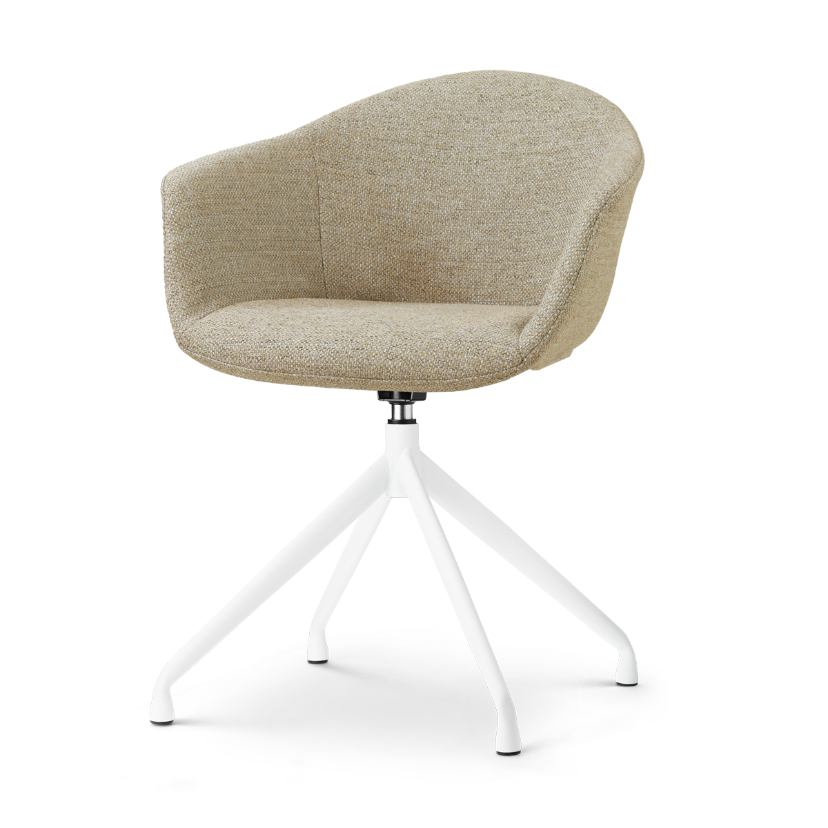 Nolon Nola-Otis draaibare eetkamerstoel taupe melange - wit onderstel