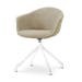 Nola-Otis draaibare eetkamerstoel taupe melange - wit onderstel