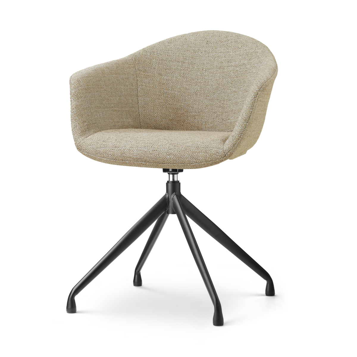 Nolon Nola-Otis draaibare eetkamerstoel taupe melange - zwart onderstel