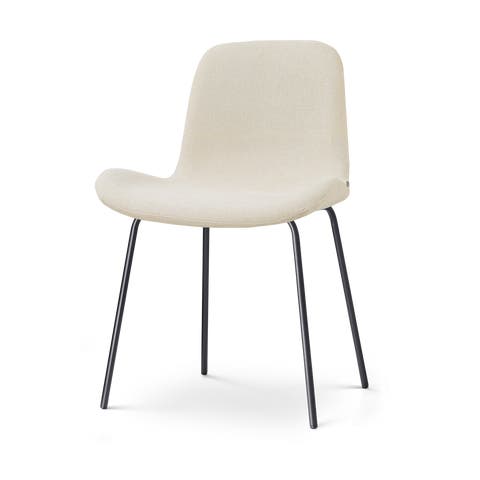 Nora-Fé eetkamerstoel cottonbeige - zwart onderstel