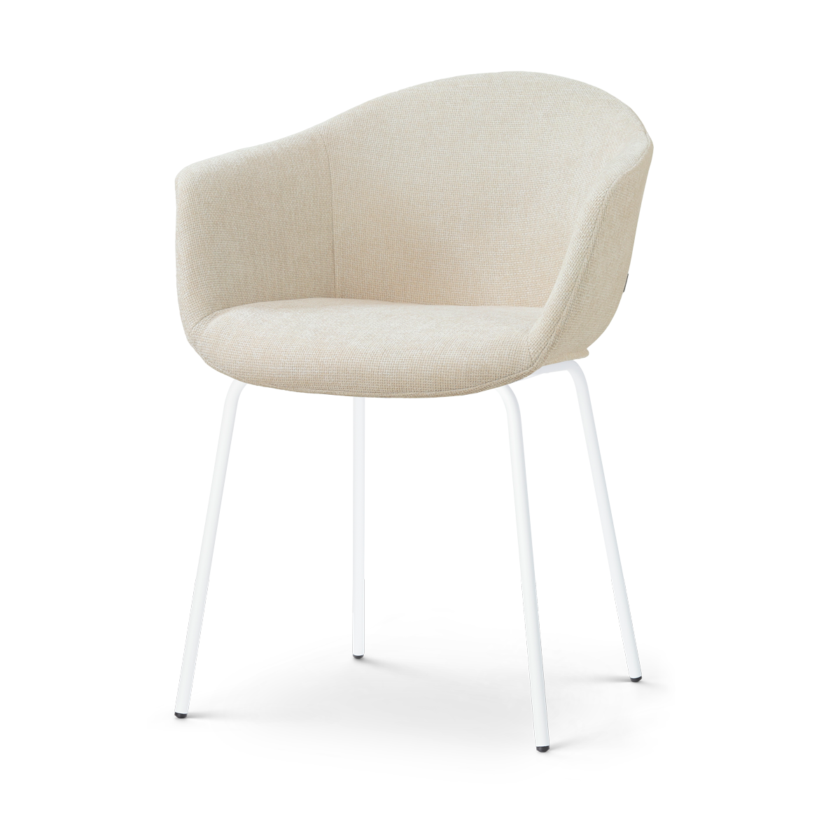 Nora-Otis eetkamerstoel cottonbeige - wit onderstel