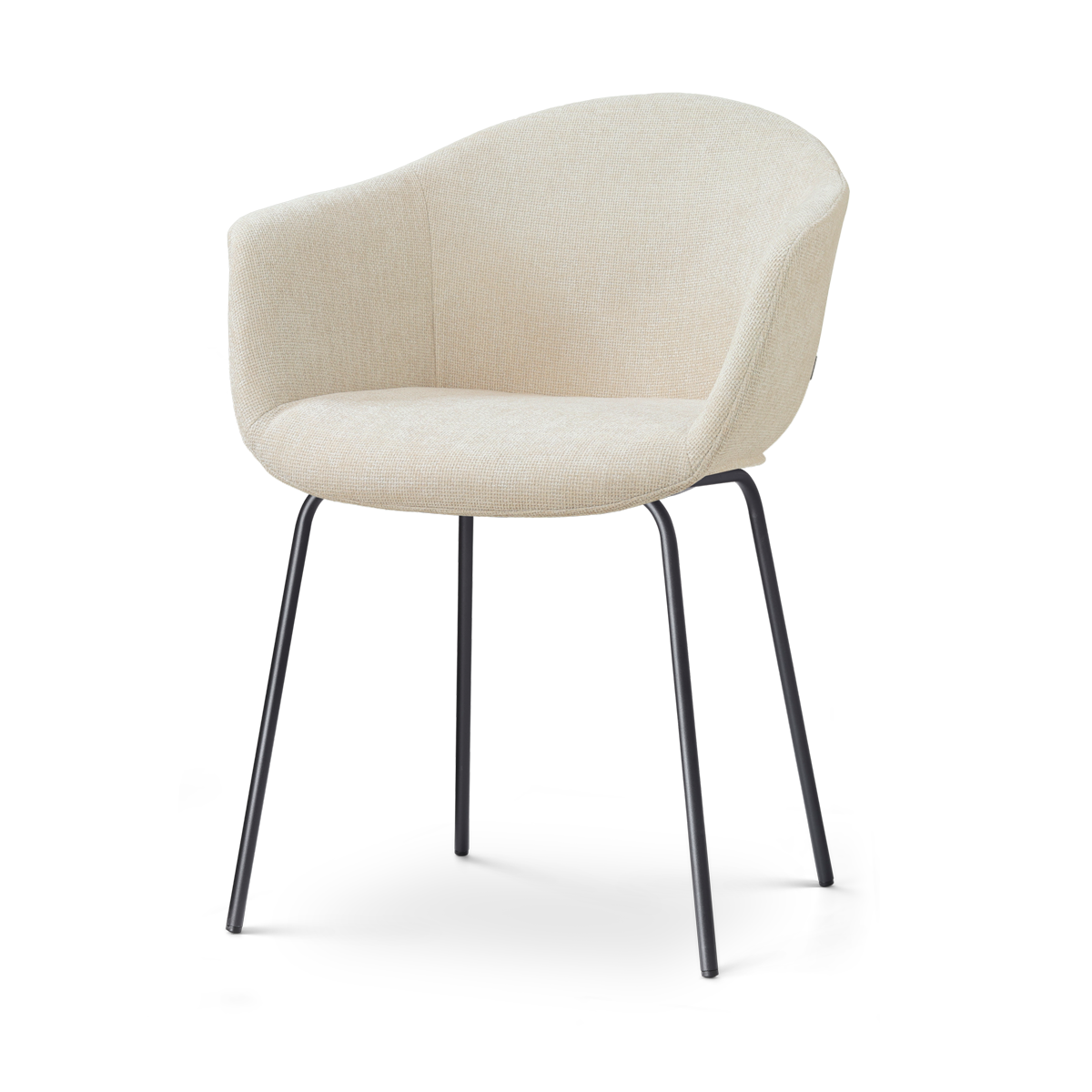 Nora-Otis eetkamerstoel cottonbeige - zwart onderstel