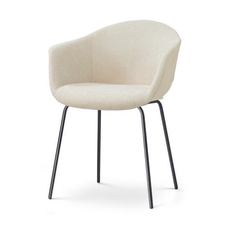 Nora-Otis eetkamerstoel cottonbeige - zwart onderstel